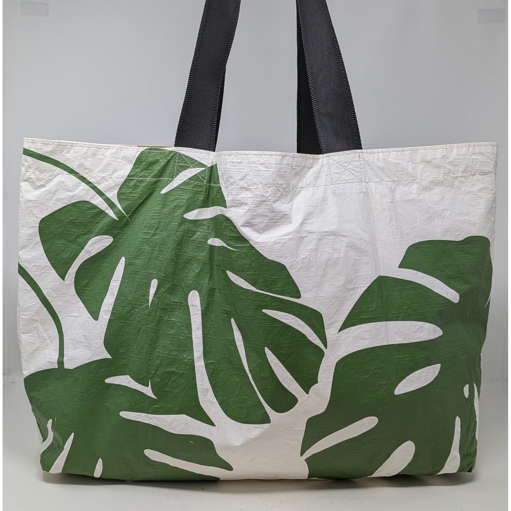 Aloha Collection Holo Holo Monstera Seaweed Rivera Sand Reversible Tote Bag READ - Picture 2 of 16